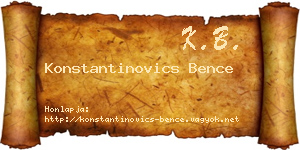 Konstantinovics Bence névjegykártya